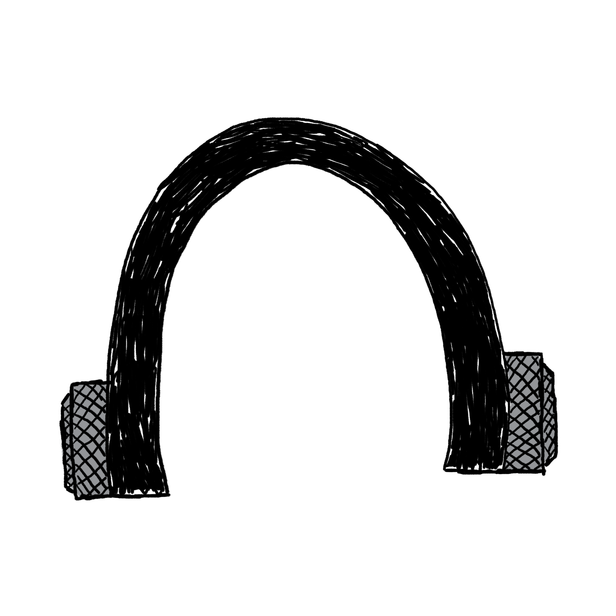 A black C turned into a pair of headphones. alt_text